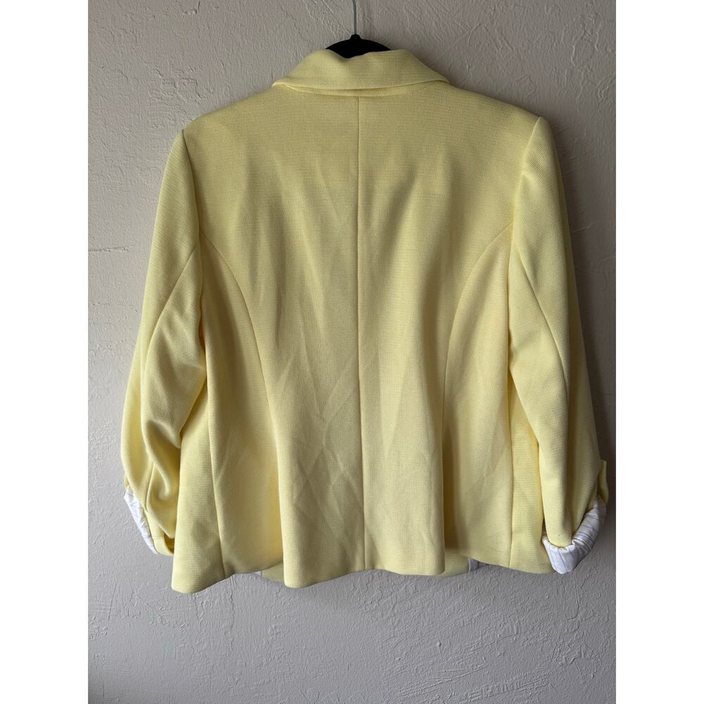 NWOT 41 Hawthorn Open Front Roll-up Sleeves Yellow Blazer Size XL - Picture 4 of 8